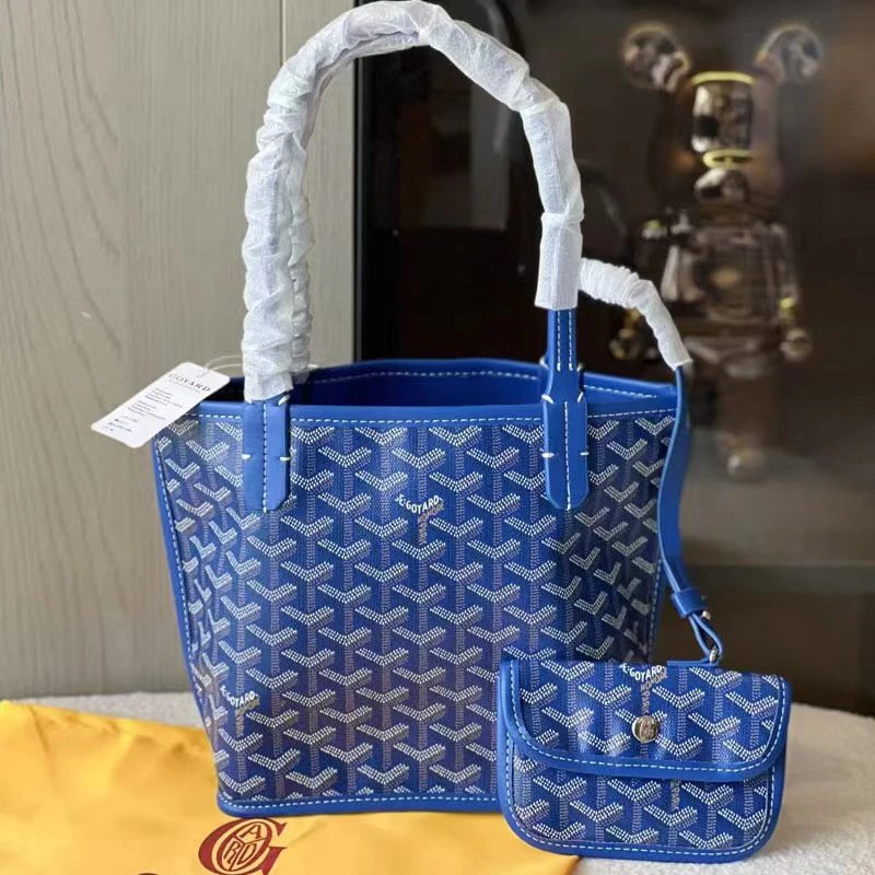 Goyard Handbags Mini tote bag with detachable pouch — Light blue