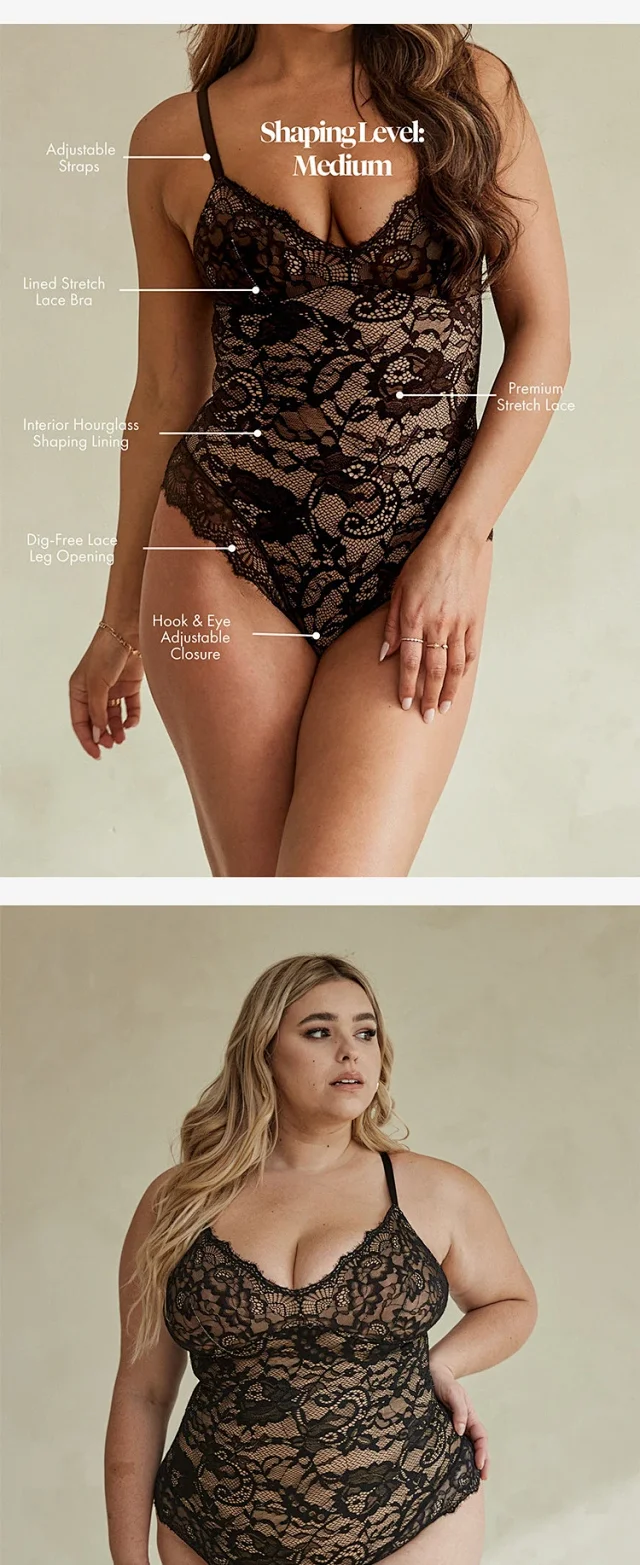 Unbranded Underwear Lace bodysuit with adjustable spaghetti straps product detail image 9
