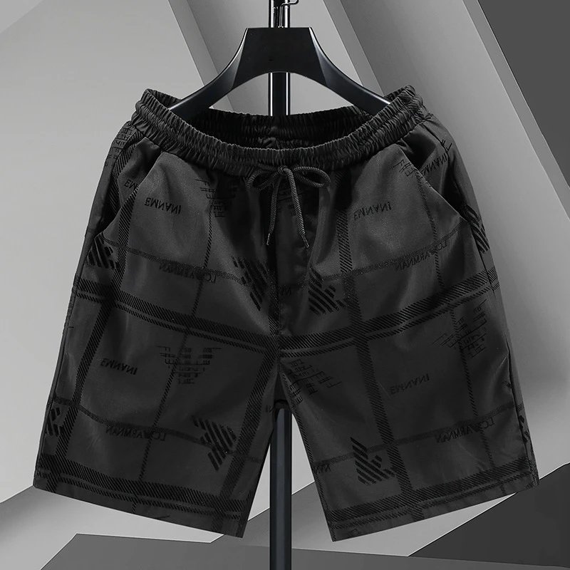 Versace Shorts Elastic-waist drawstring all-over logo-print — 6 K 89-8 Eagle