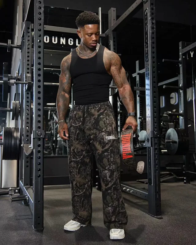 YoungLA Trousers Camouflage Print Elastic-Waist Sweatpants product detail image 6