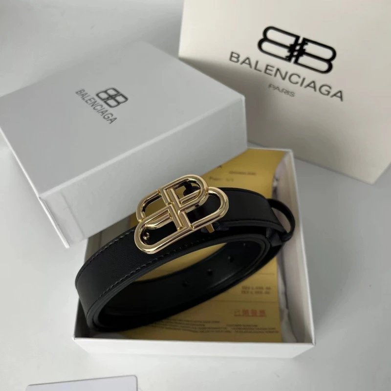Balenciaga Belts Double-B Buckle — 3.0 gold buckle