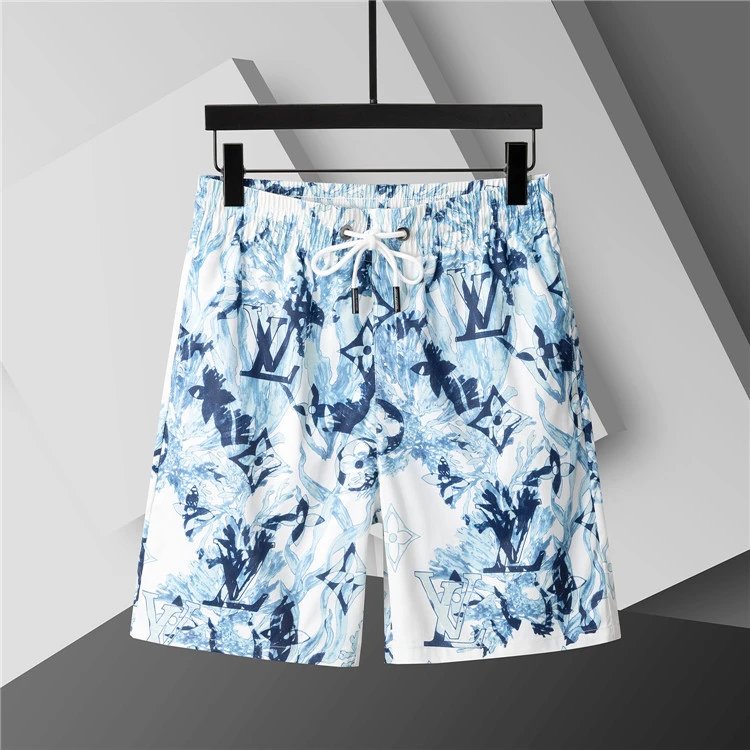 Louis Vuitton Shorts Elastic Drawstring Monogram-Print — 3696 white and blue