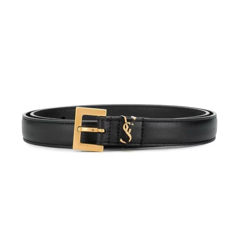 Saint Laurent Belts YSL Monogram Buckle Leather Belt image 9