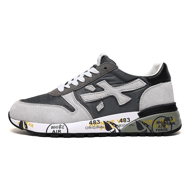 Premiata Sneakers Mick low-top graphic-sole — Wafu rice black and white ash