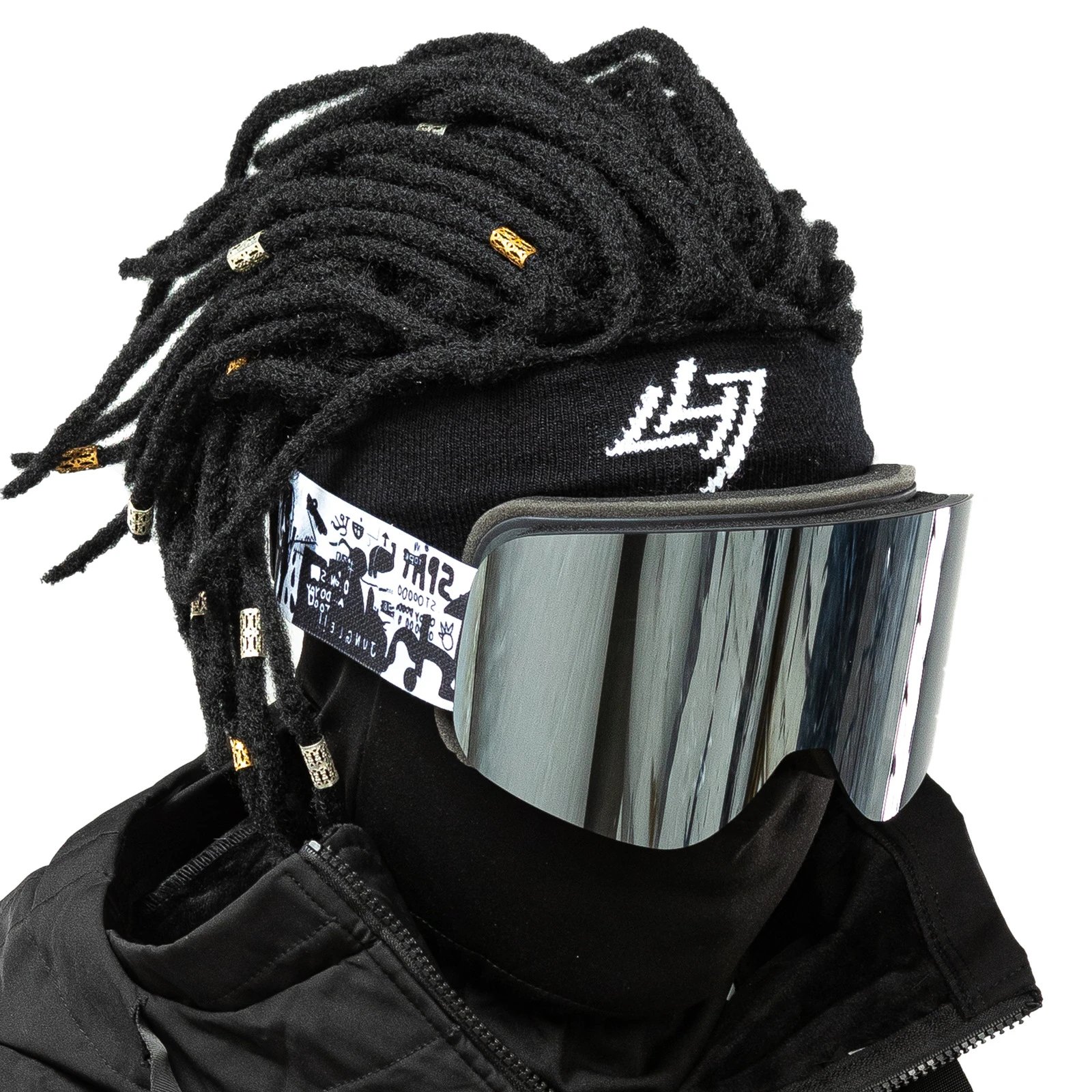 Unbranded Eyewear HX 16 cylindrical ski goggles with mirrored lens image 2