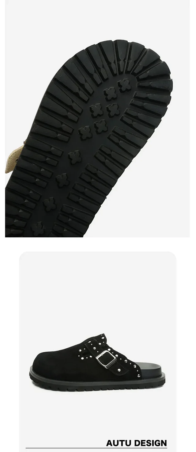 Unbranded Slippers Studded Buckle Mule Clogs product detail image 2