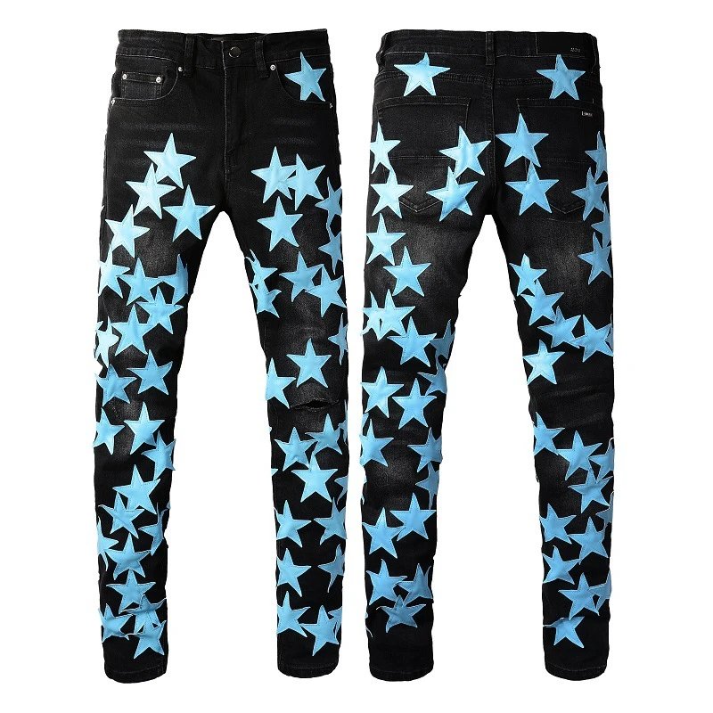 AMIRI Jeans Skinny with Star Appliqués — 896