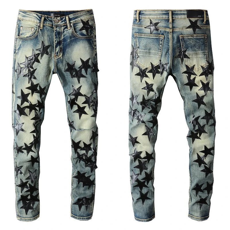 AMIRI Jeans Skinny with Star Appliqués — 694