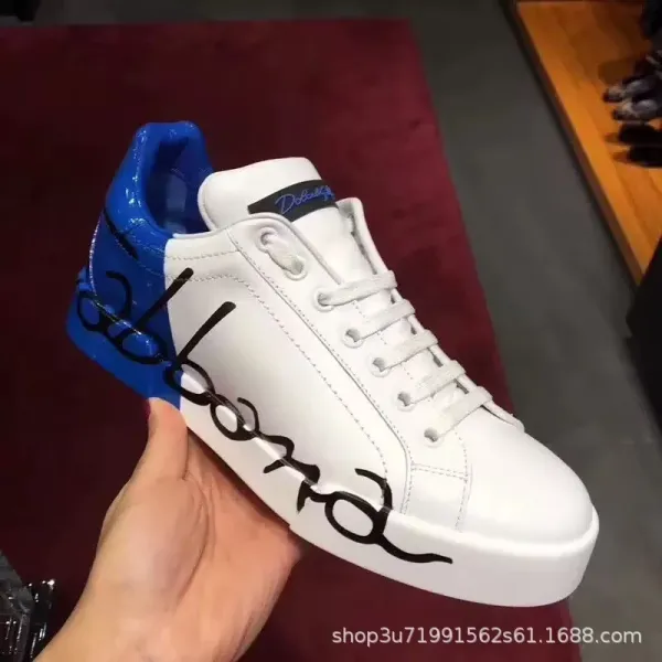 Dolce & Gabbana Signature Logo Sneakers White Blue - 1