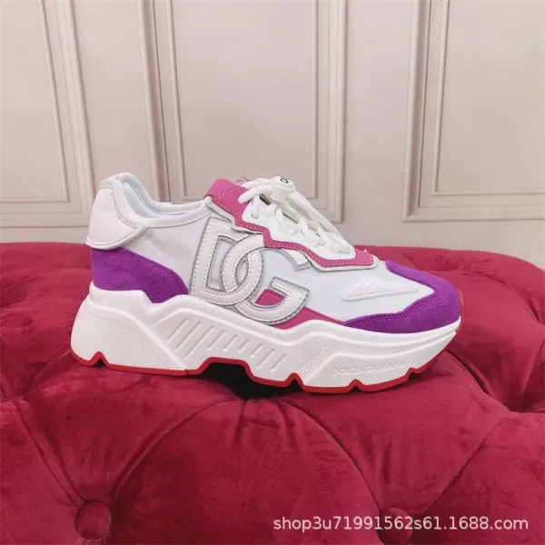 Dolce & Gabbana DG Sneakers White Purple Pink Chunky Sneakers - 1