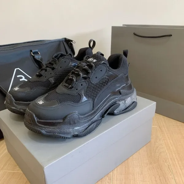 Design Balenciaga Triple S Off-White Inspired Cream Chunky Sneakers - 9