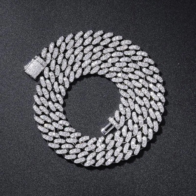 (Ships within 1-3 days) Stylish 8mm Single Row Zircon Cuban Chain, Hot Selling Hip Hop Necklace for European and American Cross-Border Sales, Jewelry for Men and Women