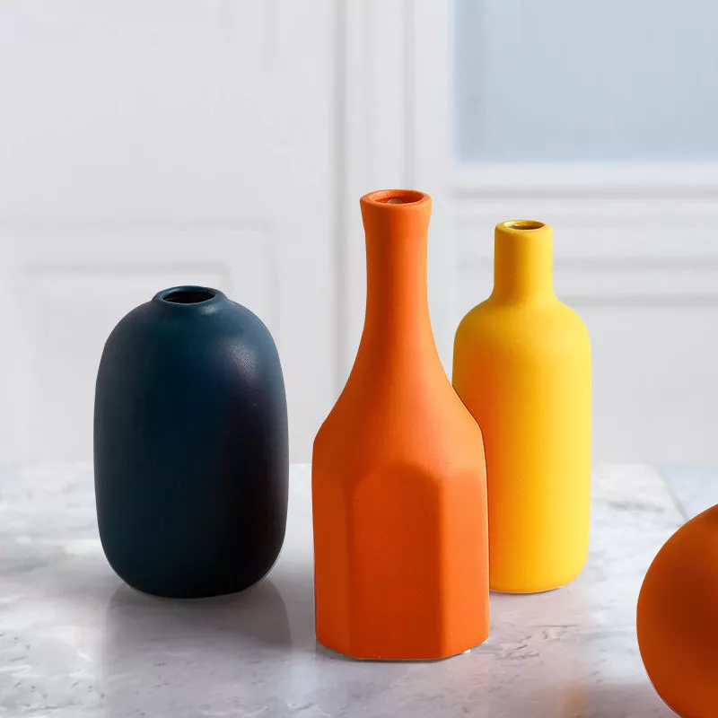 陶瓷花瓶摆件客厅房间装饰品插花干花瓶北欧酒柜电视柜家居小摆设