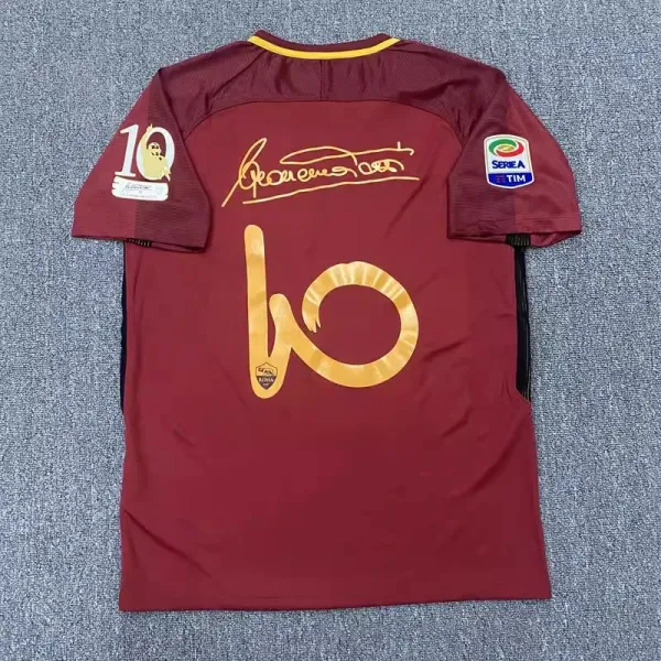 AS Roma 2017-18 Third Jersey Maroon Gold Signed - 1