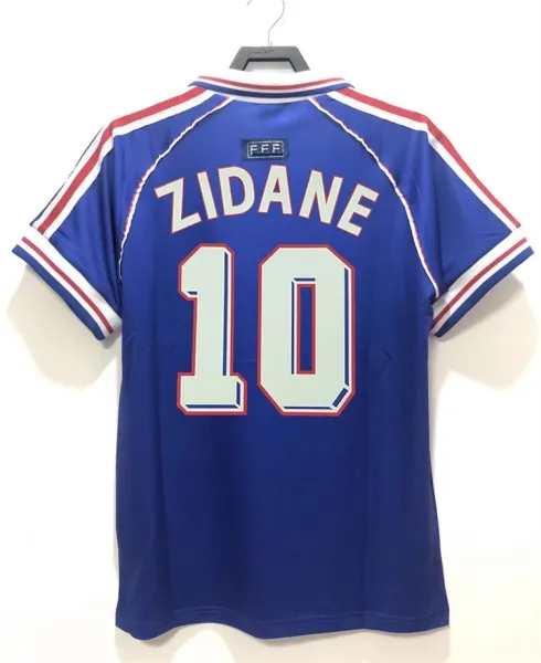 Design France National Team Zidane #10 Retro Jersey Blue Jersey - 1