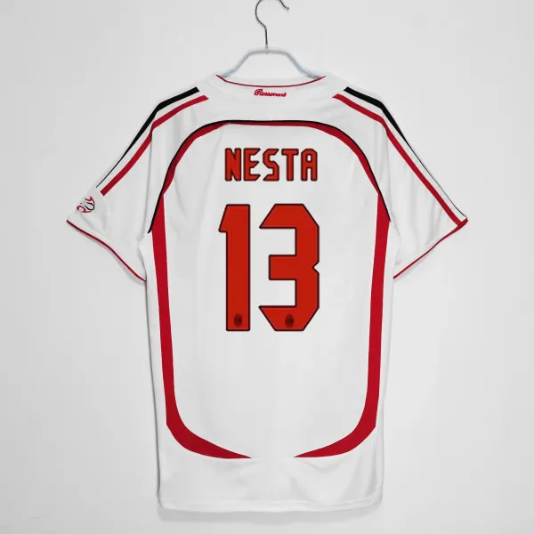 AC Milan 2005-06 Away Jersey White Red Nesta 13 - 1