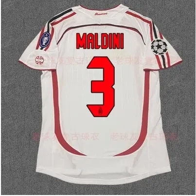 AC Milan 2006-07 Champions League Away Jersey White Red - 1