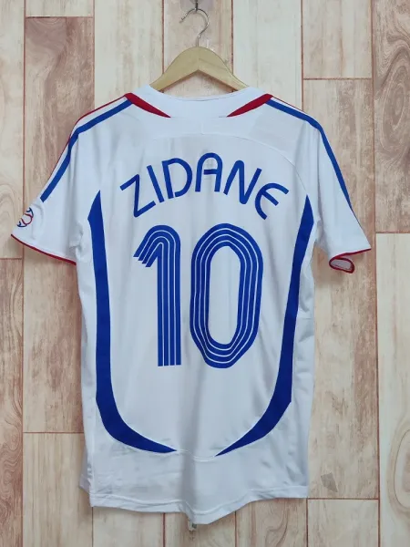 Adidas France 2006 World Cup Zidane #10 White Blue Jersey - 1