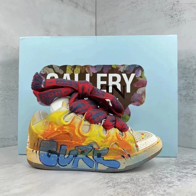 Lanvin Sneakers Curb with Oversized Patterned Laces product detail image 7
