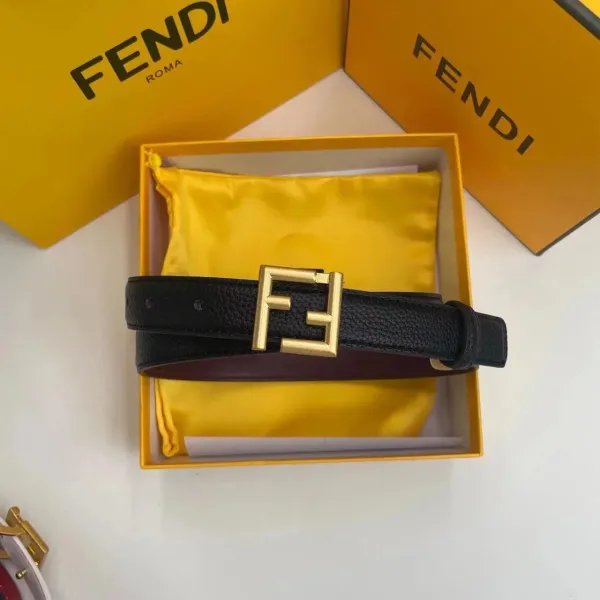 Fendi FF Logo Buckle Leather Belt Brown - 13