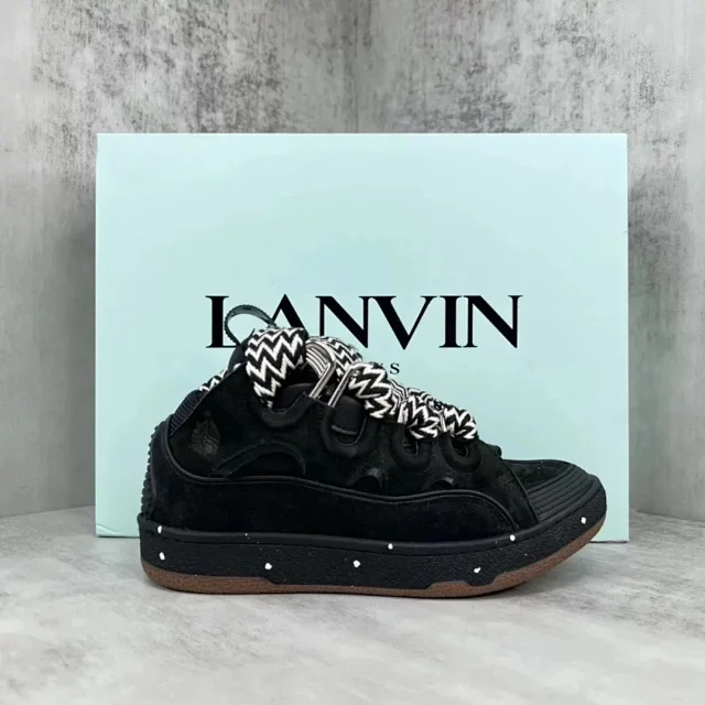 Lanvin Sneakers Curb with Oversized Patterned Laces product detail image 4