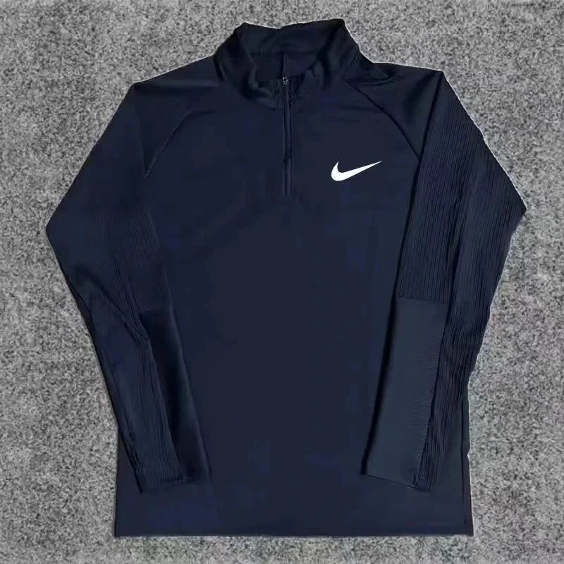 Threaded Half Zipper Black