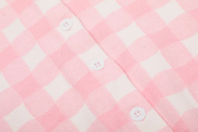 Polo Ralph Lauren Knitwear Short-sleeve gingham knit cardigan with embroidered pony logo product detail image 7