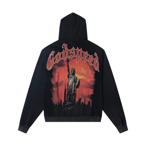 Godspeed Statue of Liberty Graphic Hoodie Black - 1