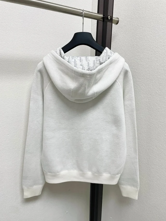 Dior Hoodies & Sweatshirts Reversible knit zip-up hoodie with all-over logo pattern product detail image 8