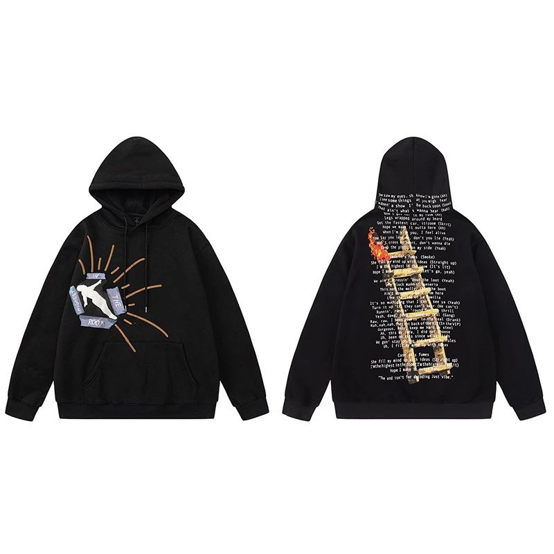 Cactus Jack Hoodies & Sweatshirts Graphic pullover — TS28 Black