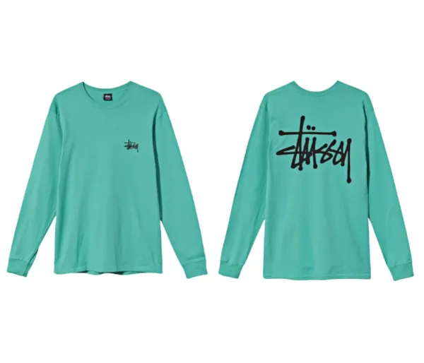 Stussy Classic Logo Long Sleeve T-Shirt Turquoise - 32