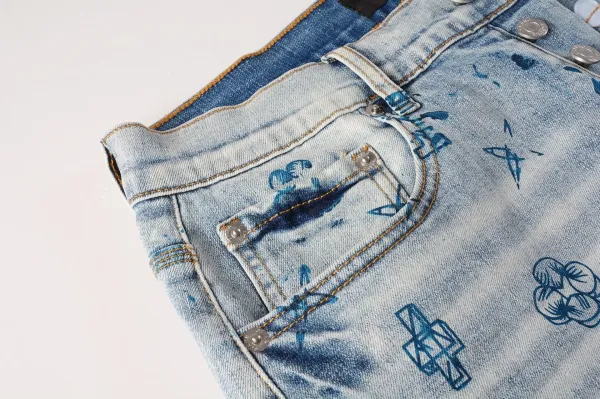 Design Diamond Crystal-Embellished Denim Shorts Blue Shorts - 9