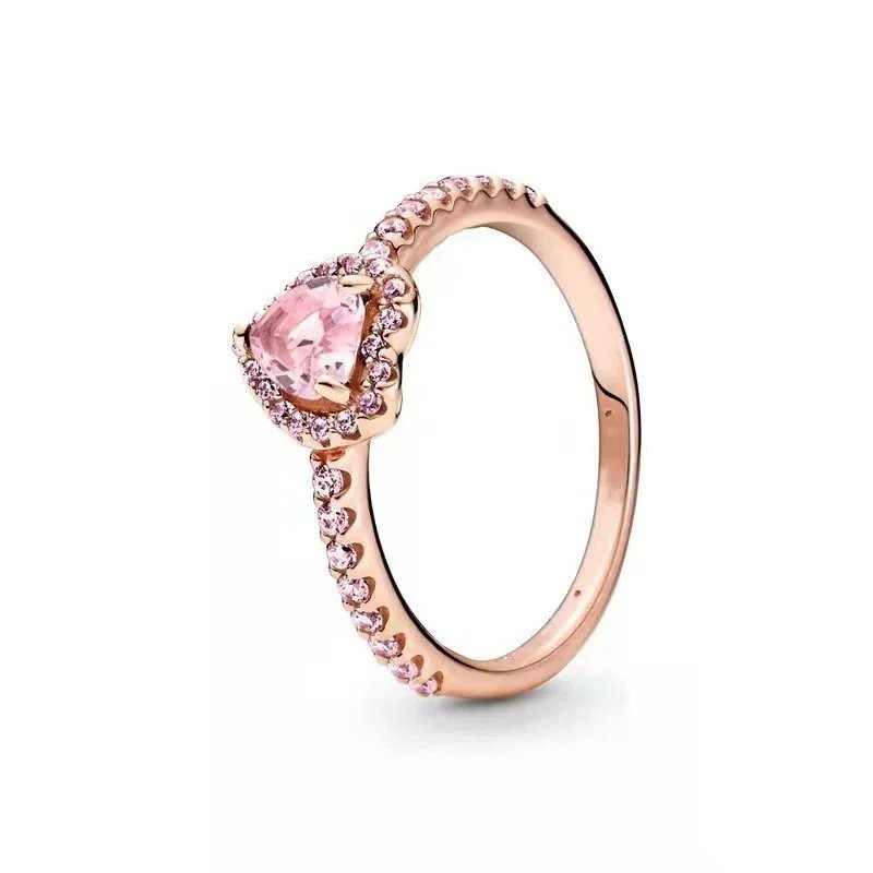 Unbranded Jewelry Heart-shaped crystal pendant necklace — BB-24 (rose gold powder)