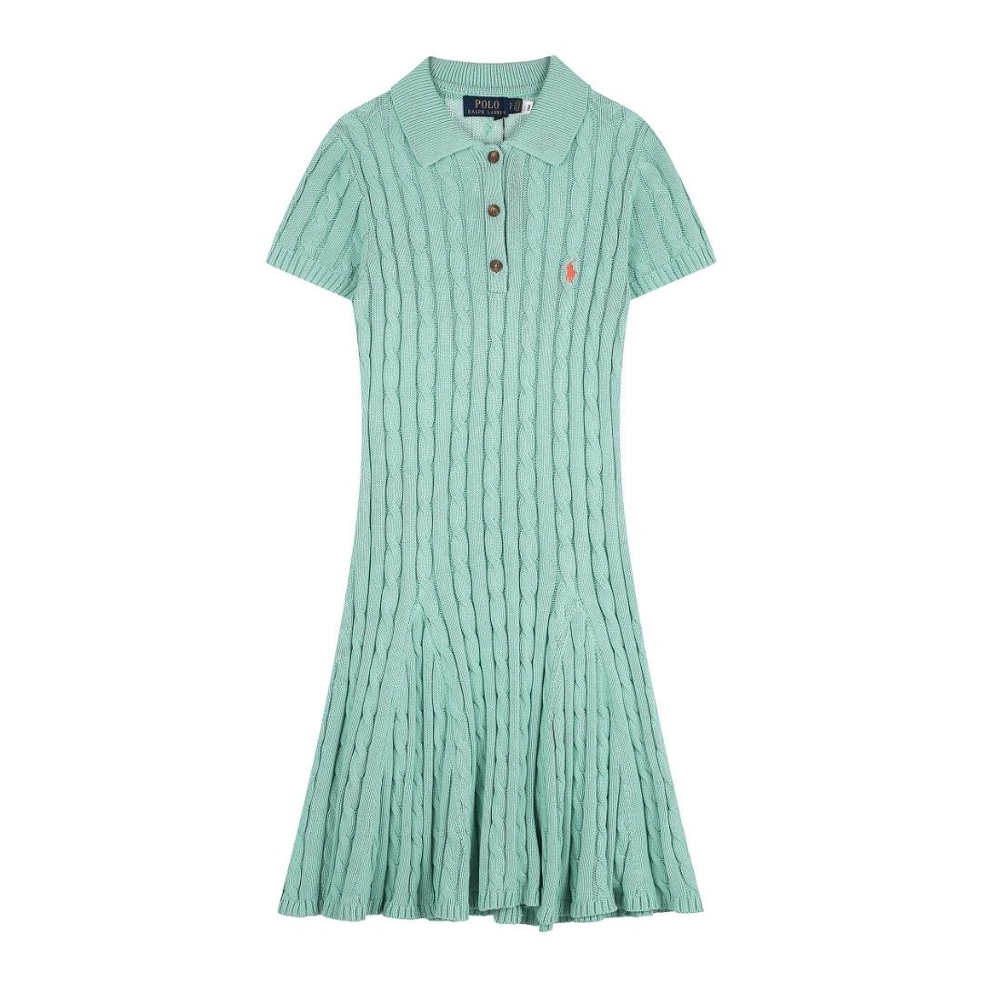 Polo Ralph Lauren Dresses Cable-Knit Short-Sleeve Dress — Fruit green