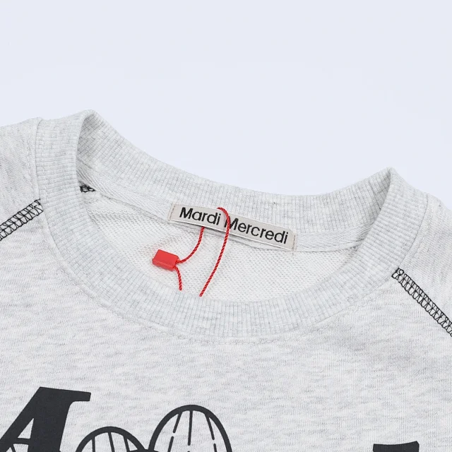 Mardi Mercredi Hoodies & Sweatshirts Cropped Daisy Print Crewneck Sweatshirt product detail image 4