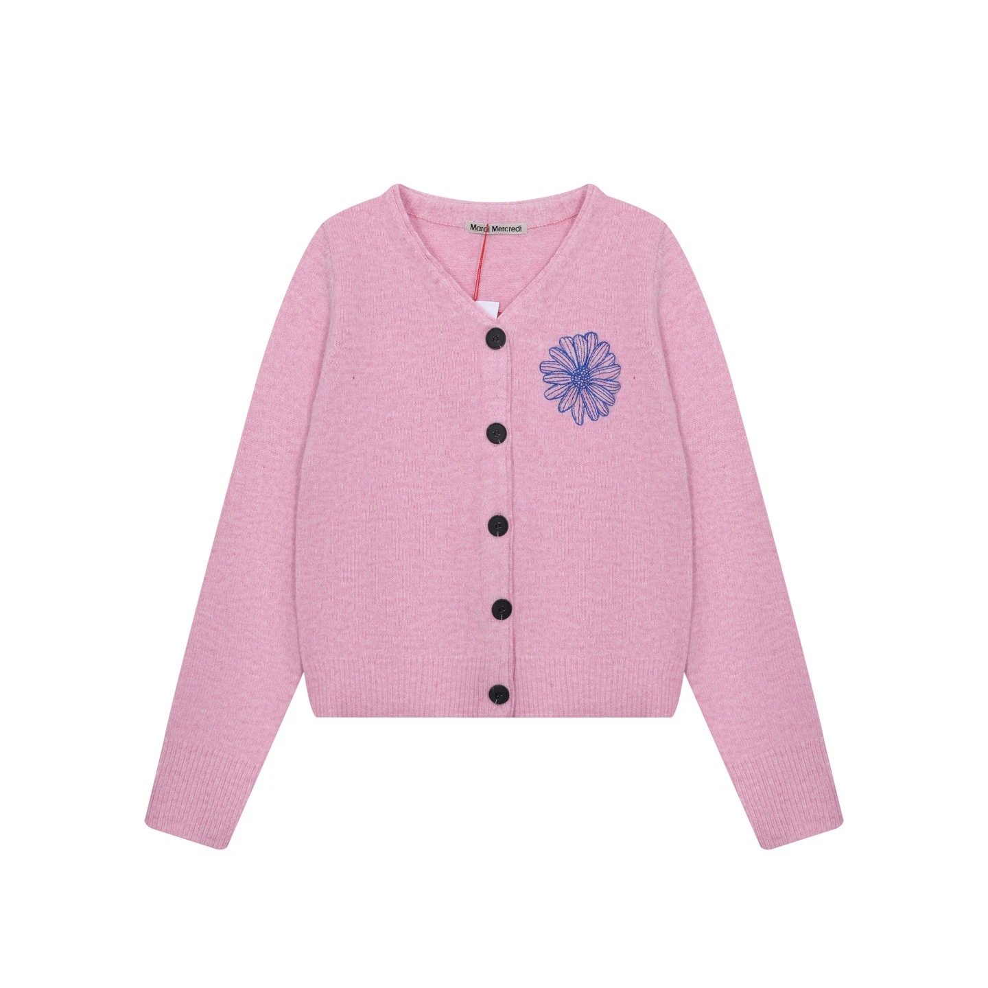 Mardi Mercredi Knitwear Daisy-Embroidered V-Neck Cardigan image 2