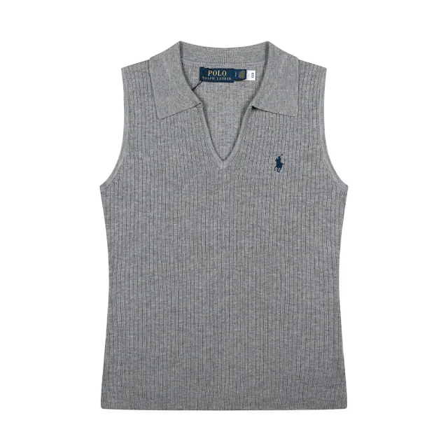Polo Ralph Lauren Knitwear Rib-Knit Sleeveless Polo-Collar Top product detail image 2