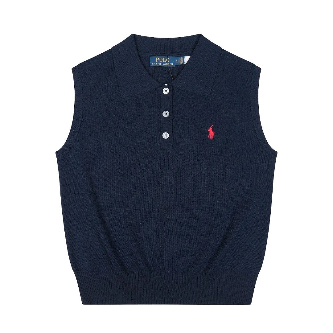 Polo Ralph Lauren Vests Sleeveless knit vest — Navy blue with red label