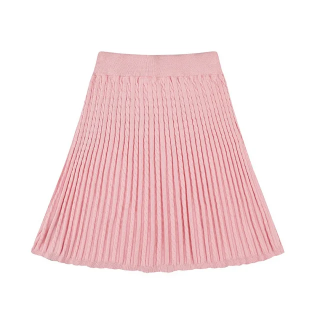 Polo Ralph Lauren Matching Sets Striped cable-knit short-sleeve top and pleated skirt set product detail image 14