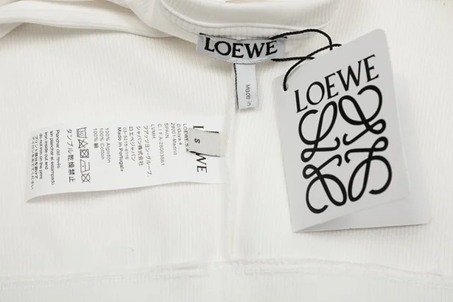 Loewe Knitwear Ribbed Cropped Tank Top with Anagram Embroidery product detail image 11