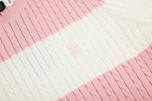 Polo Ralph Lauren Matching Sets Striped cable-knit short-sleeve top and pleated skirt set product detail image 8