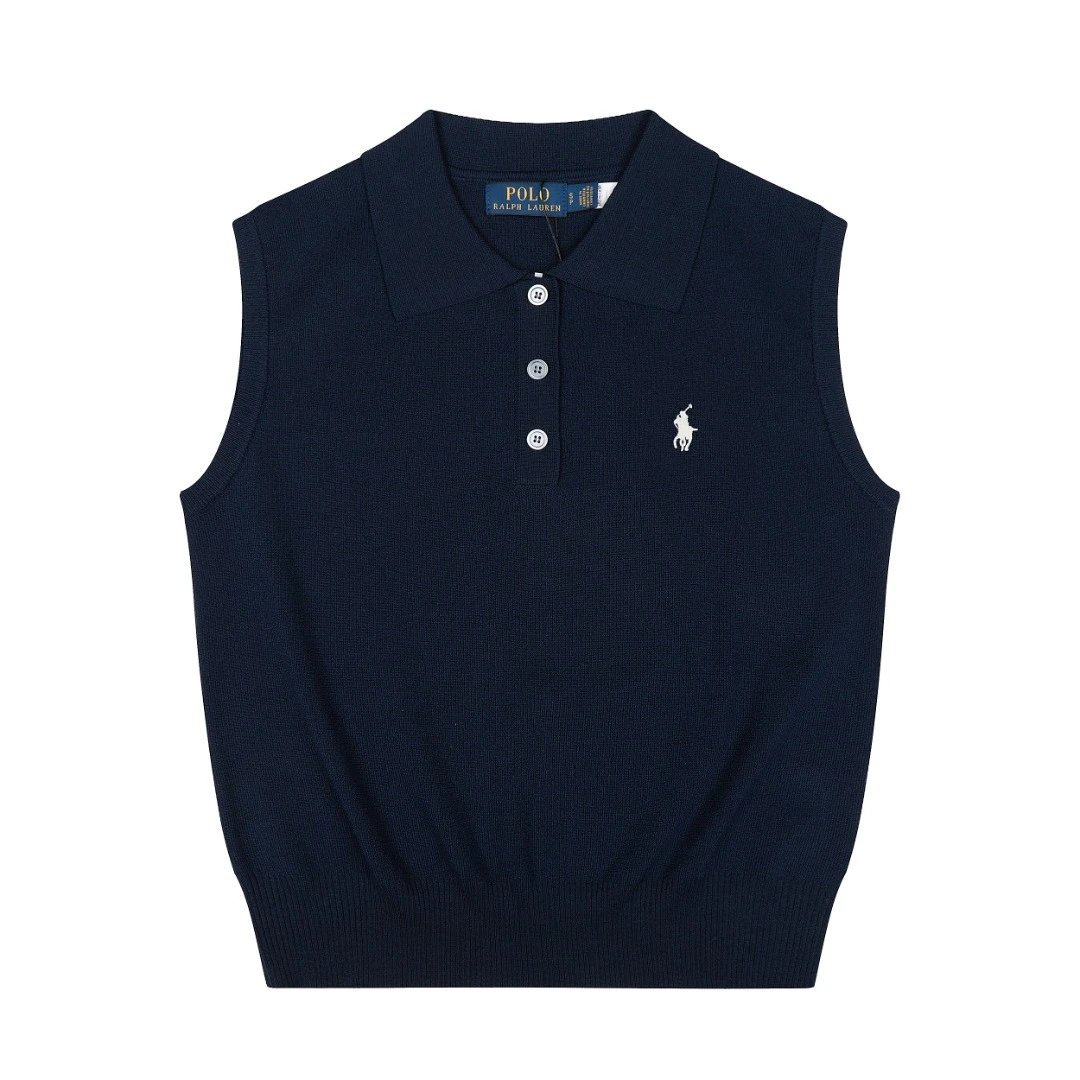 Polo Ralph Lauren Vests Sleeveless knit vest — Dark blue with a white label