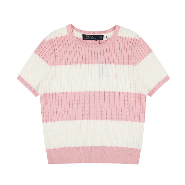 Polo Ralph Lauren Matching Sets Striped cable-knit short-sleeve top and pleated skirt set product detail image 22