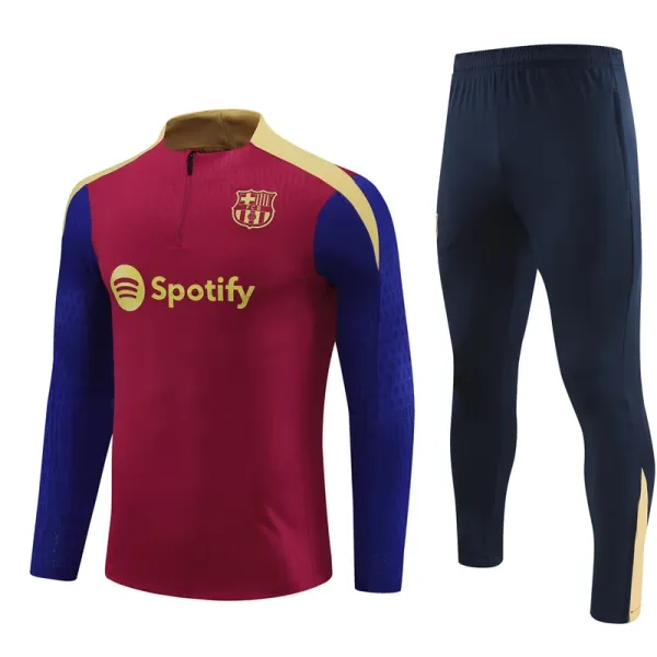 FC Barcelona Training Set Burgundy Navy Gold Activewear Tracksuit - 1