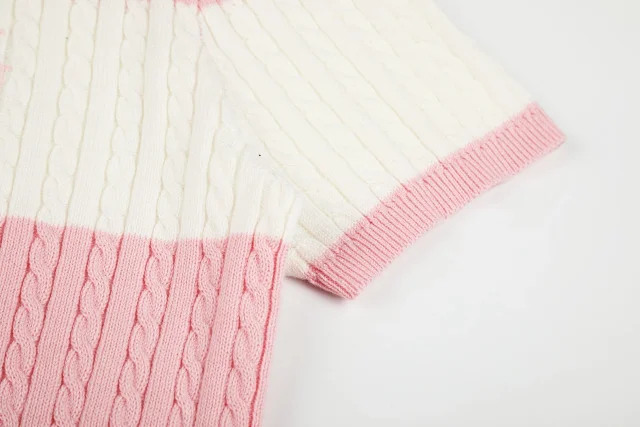 Polo Ralph Lauren Matching Sets Striped cable-knit short-sleeve top and pleated skirt set product detail image 9