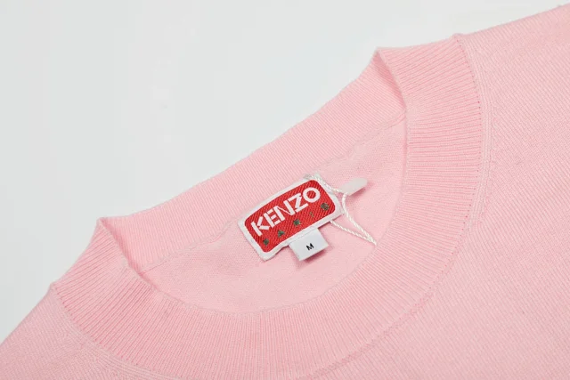 Kenzo Knitwear Short-Sleeve Knit Top with Flower Embroidery product detail image 8