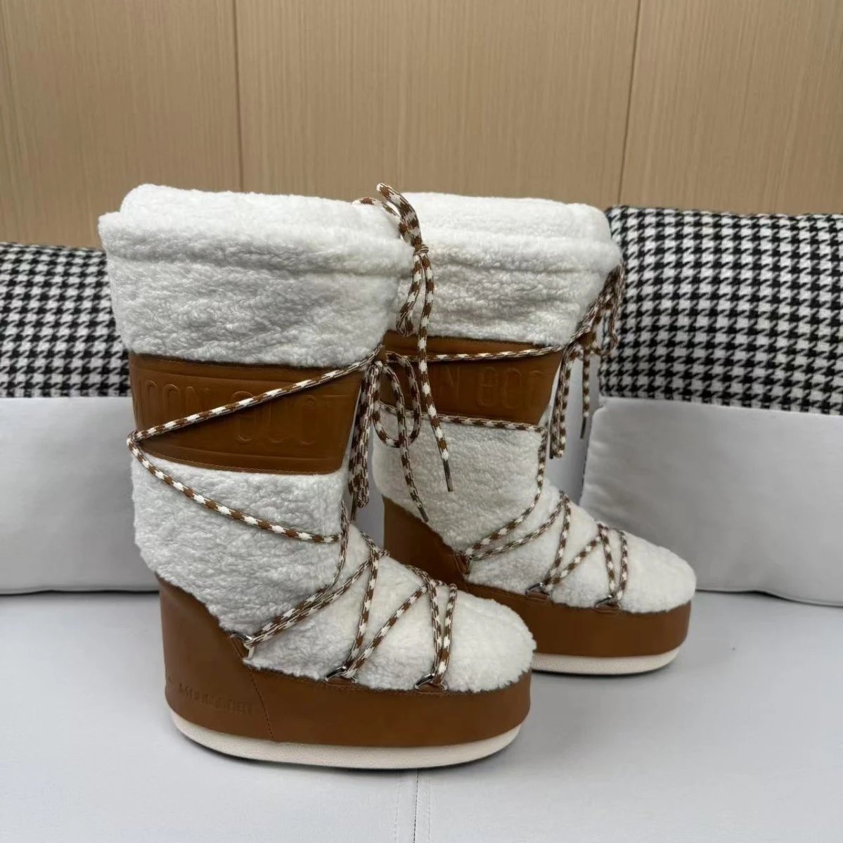 Unbranded Boots Lace-Up Platform Snow with Faux-Fur Trim image 5