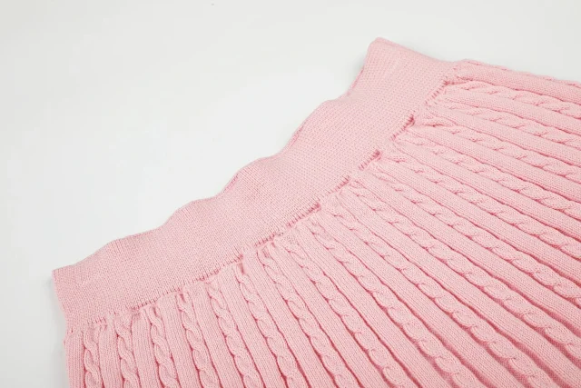 Polo Ralph Lauren Matching Sets Striped cable-knit short-sleeve top and pleated skirt set product detail image 15
