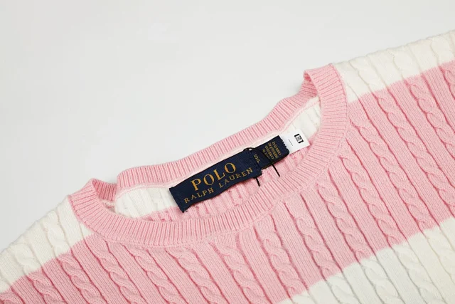 Polo Ralph Lauren Matching Sets Striped cable-knit short-sleeve top and pleated skirt set product detail image 7