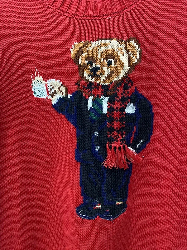 Polo Ralph Lauren Knitwear Crewneck knit sweater with bear or flag motif product detail image 29